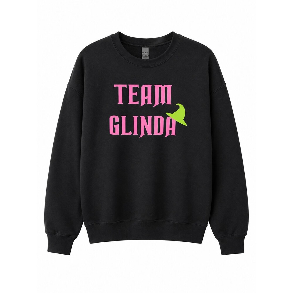 Team Glinda Wicked Gildan Black Graphic Sweatshirt NWT Size M